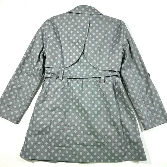 Garnet Hill Polka Dot Jacket Lined Lightweight Grey - Picture 6 of 8